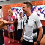 Jenson Button (GBR) McLaren celebrates his 300th Grand Prix with Nico Rosberg (GER) Mercedes AMG F1 and Felipe Massa (BRA) Williams at Formula One World Championship, Rd16, Malaysian Grand Prix, Practice, Sepang, Malaysia, Friday 30 September 2016. © Sutton Images